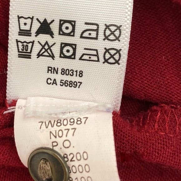 Lucky Brand Red Floral Embroidered Long Sleeve Top, Size Medium - Picture 9 of 11